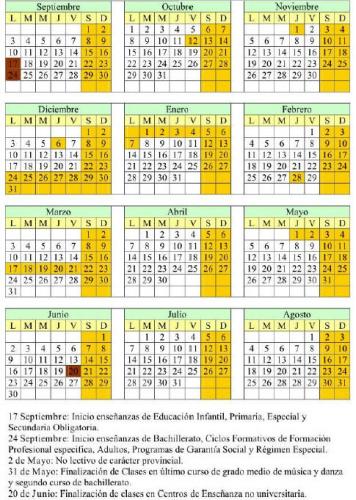 calendario escolar curso 2007/2008