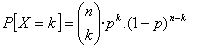 F&oacute;rmula de la distribuci&oacute;n binomial